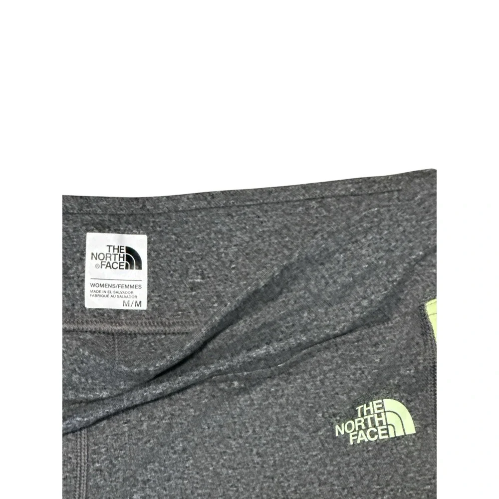 The North Face Side Stripe Women's Leggings Size M Gray/Lime Logo/Stripe RN61661